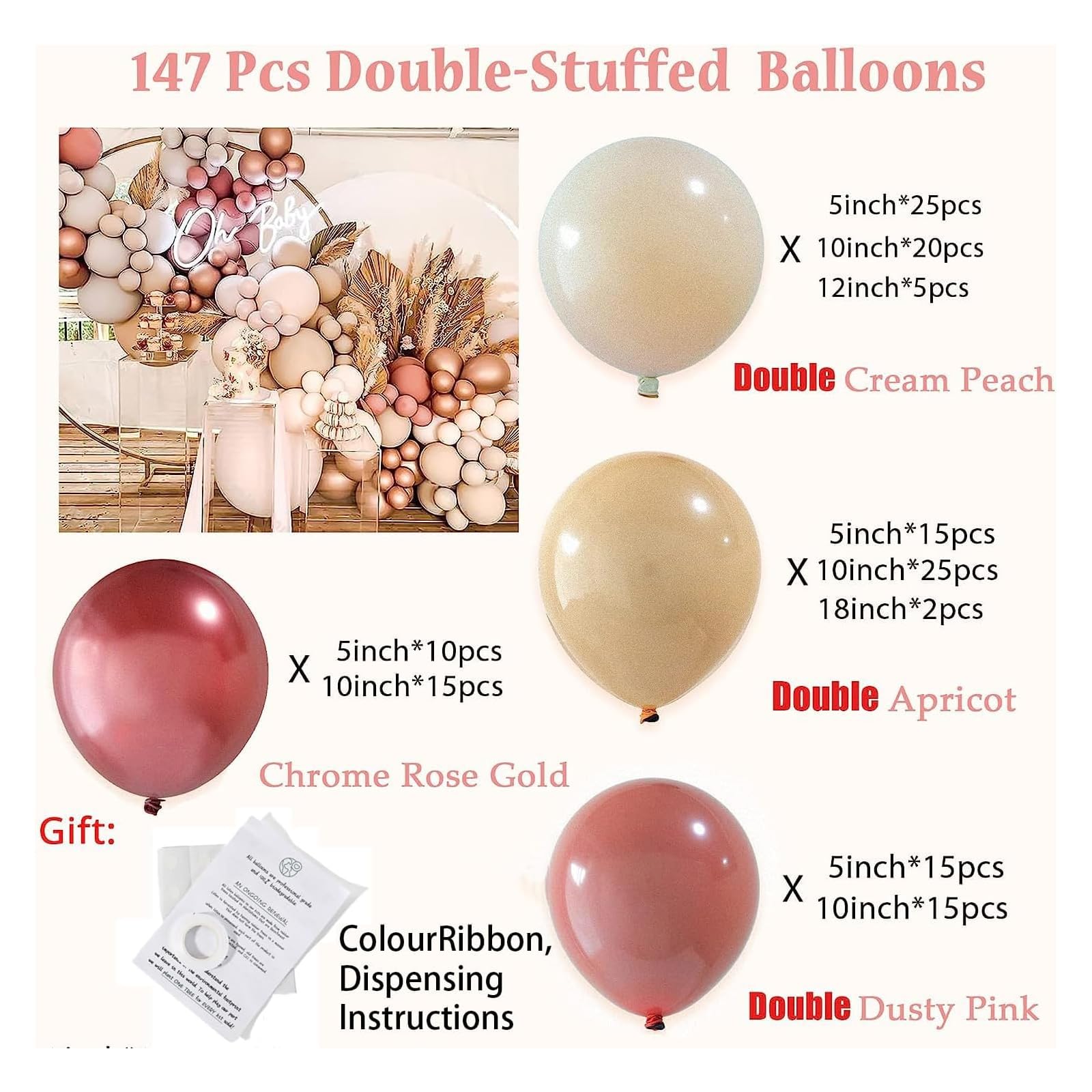 Amazon | DIY 147個 二重詰めバルーンアーチキット バルーン